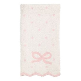 Mud Pie Scalloped Bow Chenille Blanket