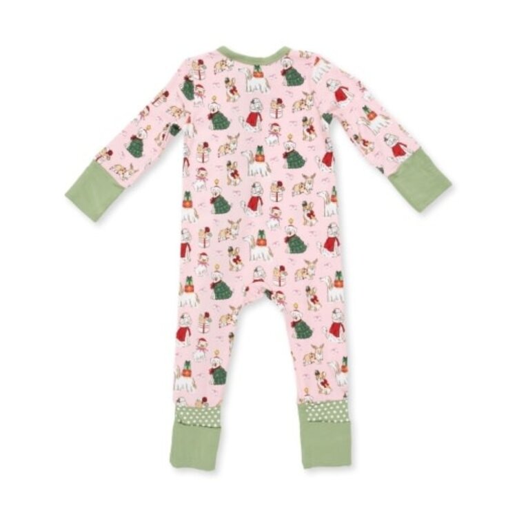 Angel Dear Christmas Dogs Pink Conv Romper