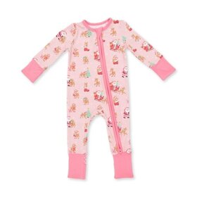 Angel Dear Vintage Reindeer & Santa Pink Conv Romper