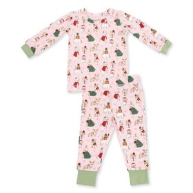 Angel Dear Christmas Dogs Pink Loungewear Set