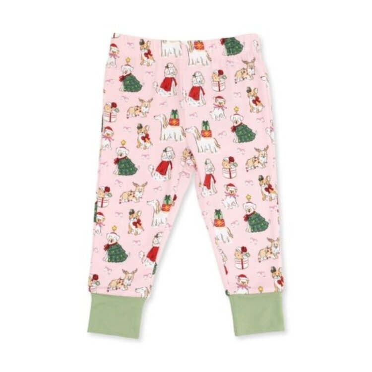 Angel Dear Christmas Dogs Pink Loungewear Set