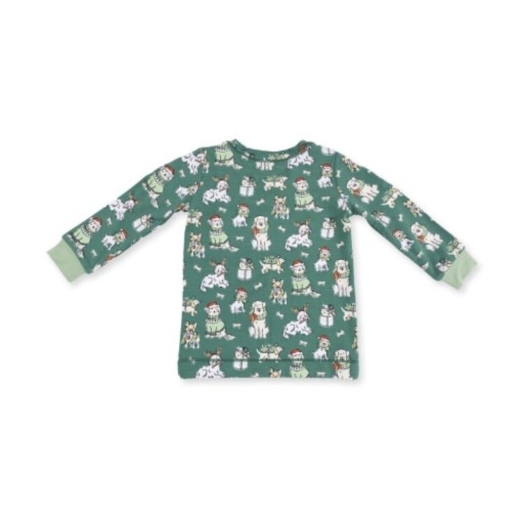Angel Dear Christmas Dogs Green Loungewear Set