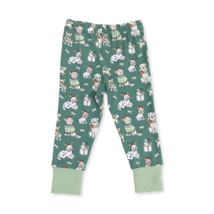 Angel Dear Christmas Dogs Green Loungewear Set