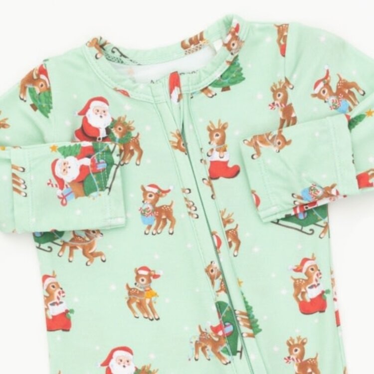 Angel Dear Vintage Reindeer & Santa Zipper Footie