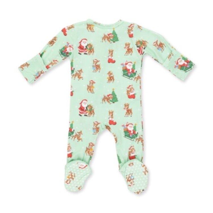 Angel Dear Vintage Reindeer & Santa Zipper Footie