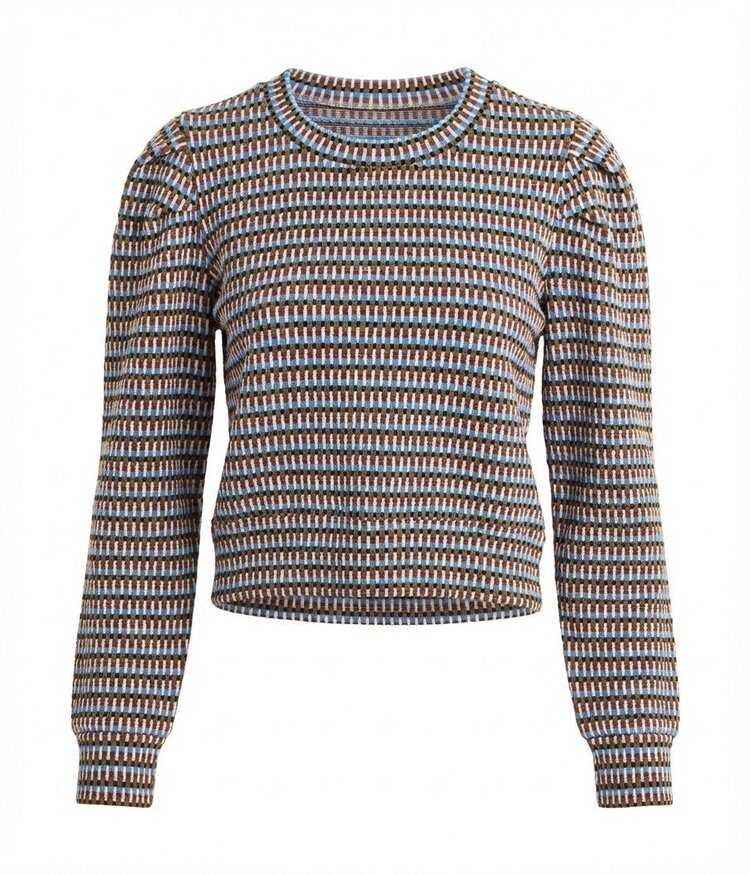 Pleat Peyton Top Toffee/Glacier