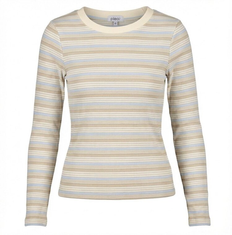 Pleat Ella Tee Light Blue/Cream
