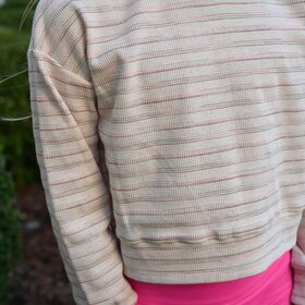 Pleat Natalie Top Pink/Red/Aqua