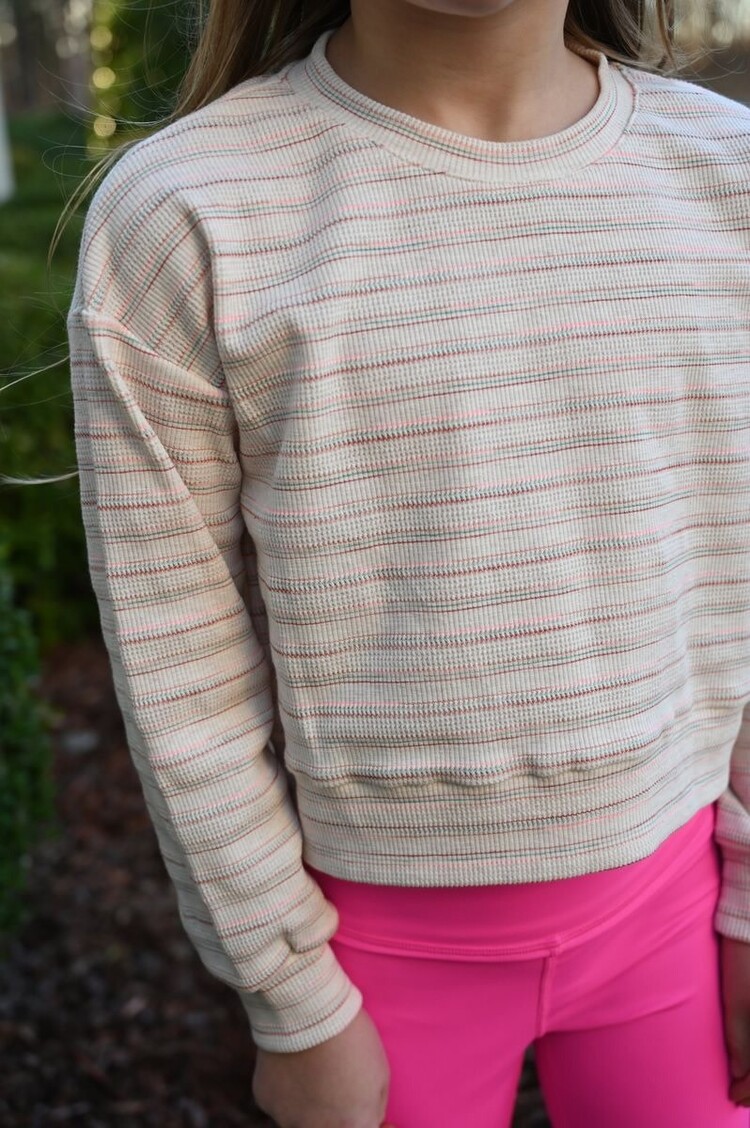 Pleat Natalie Top Pink/Red/Aqua