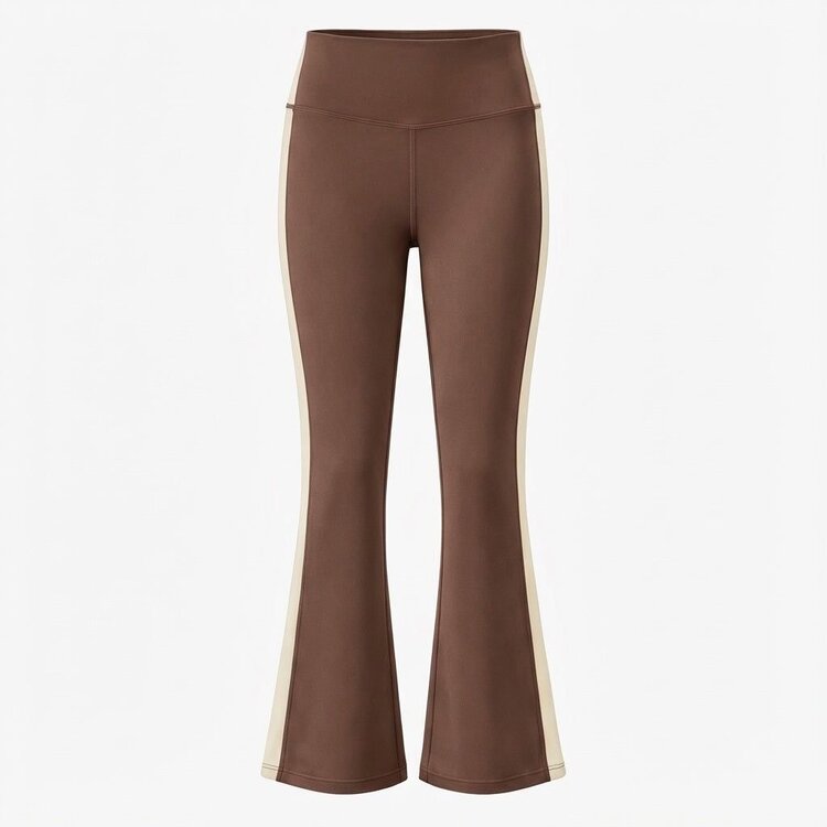 Pleat Lollie Flare Leggings Brown/Cream