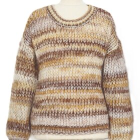 Molly Bracken Camel Multi Stripe Sweater