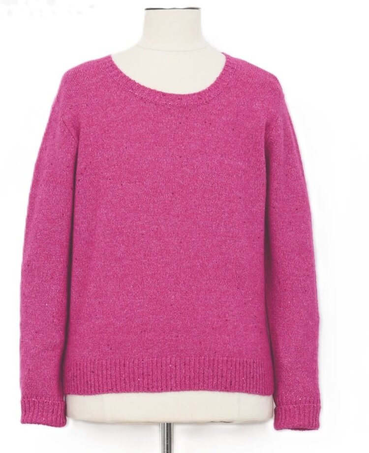 Molly Bracken Fuschia Knitted Metallic Sweater