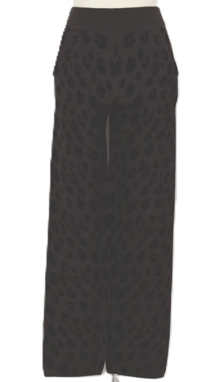 Molly Bracken Dark Gray Leopard Spot Knit Pants
