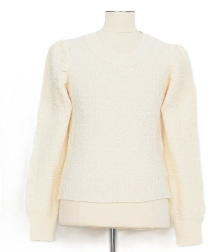 Molly Bracken Off White Textured Sweater