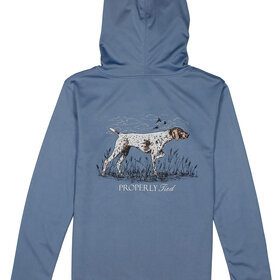 Properly Tied Stone Blue Pointer Perform Hoodie