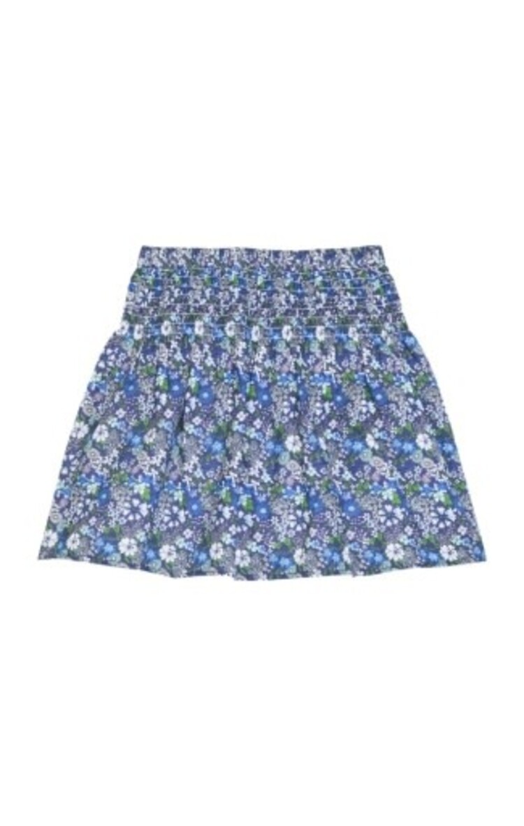 Bisby Brookline Blossoms Blue Shirred Circle Skirt