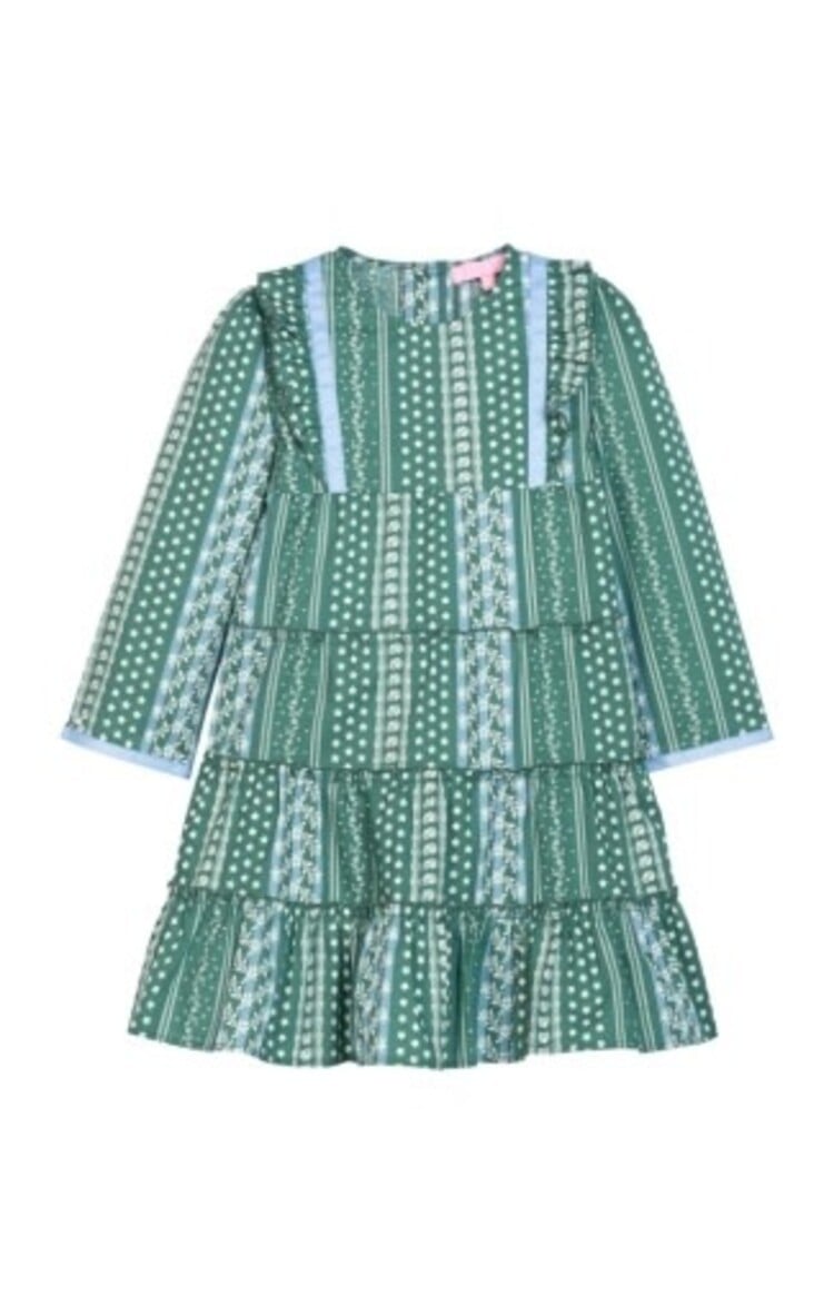 Bisby Fairfield Forest Stripe Tiered Porto Dress