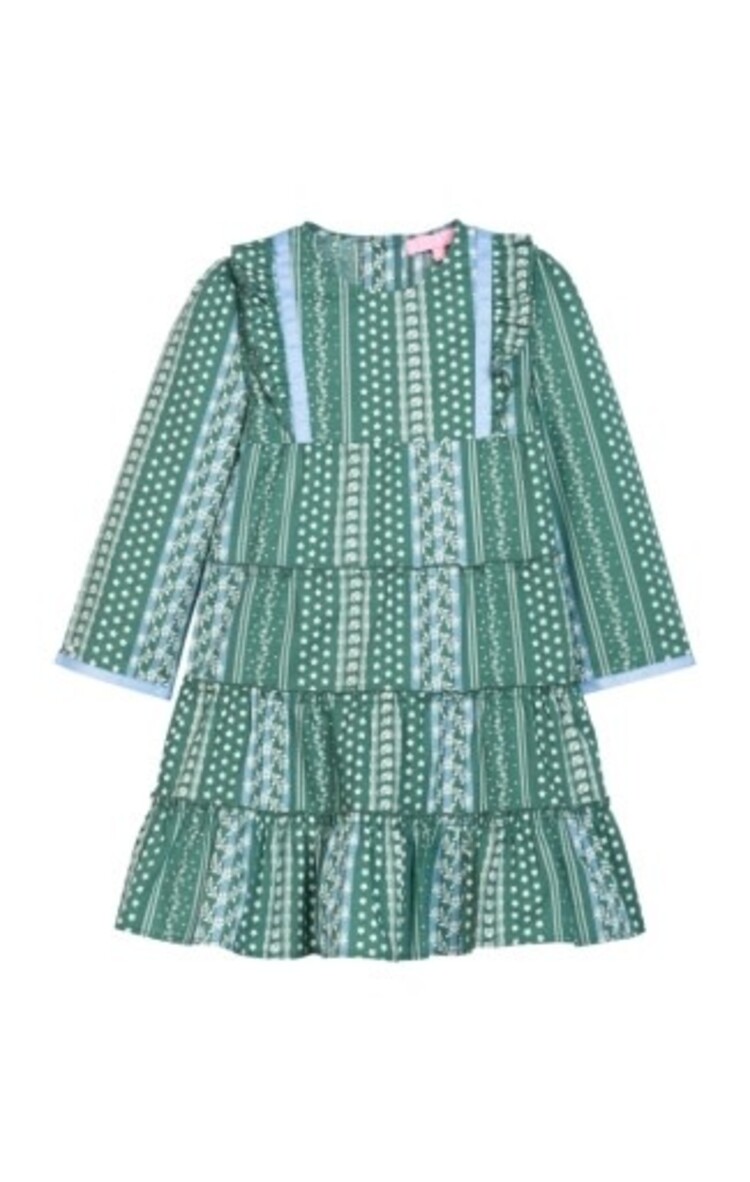 Bisby Fairfield Forest Stripe Tiered Porto Dress