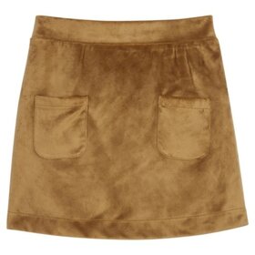 Bisby Brown Faux Suede Mini Skort