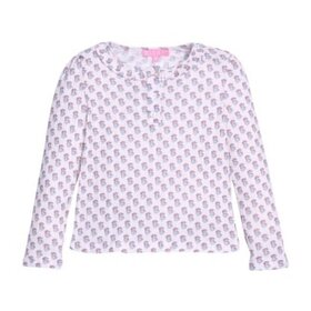 Bisby Verbier Pointelle Floral Henley Tee