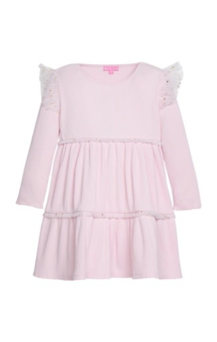 Bisby Bubblegum & Gold Sparkle Stars Mila Dress