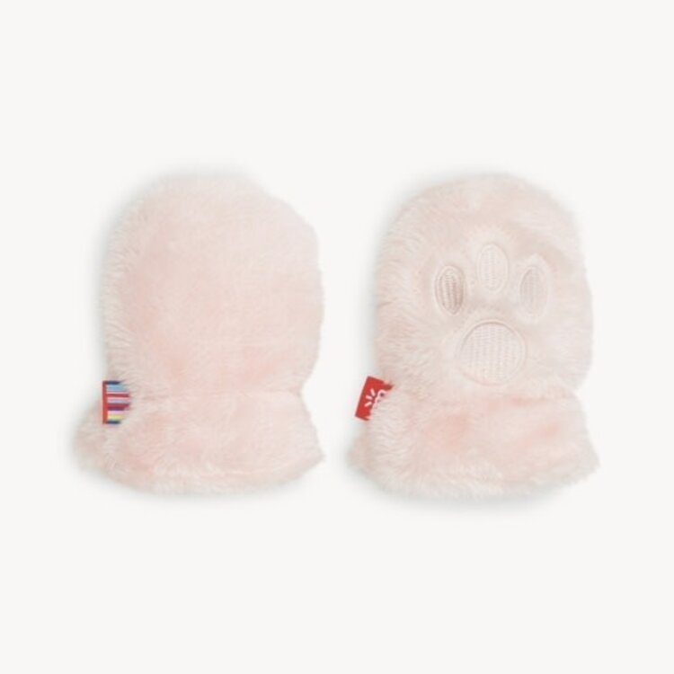 Magnetic  Me Pink Blossom Minky Bear Mittens