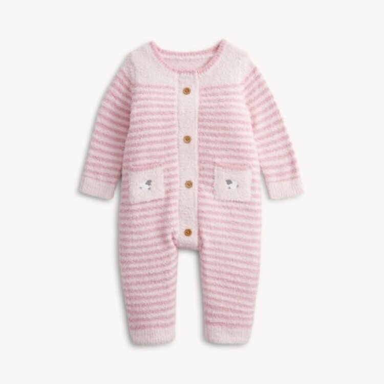 Magnetic  Me Chenille Pink Sweater Romper