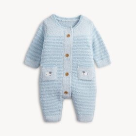 Magnetic  Me Chenille Blue Sweater Romper
