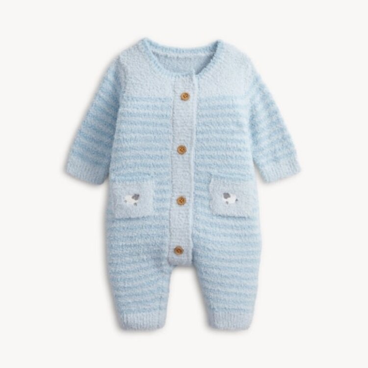 Magnetic  Me Chenille Blue Sweater Romper