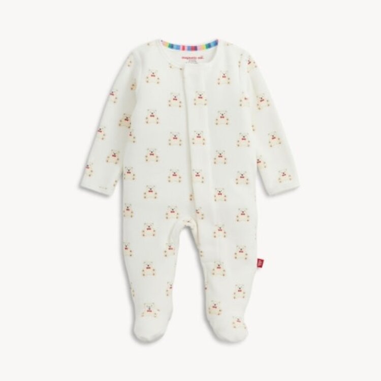 Magnetic  Me Teddy Bows Velour Footie