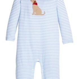 Little English Applique Romper Seated Lab