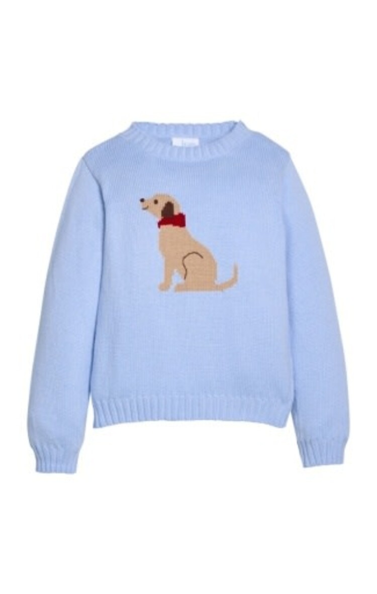 Little English Intarsia Sweater Seated Lab