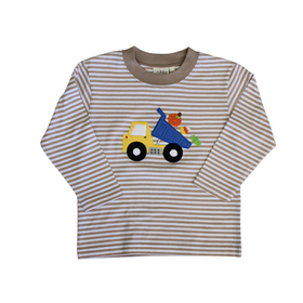 Luigi Kids Brown Stripe Halloween Dump Truck Shirt