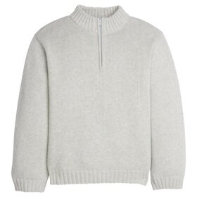Little English Quarter Zip Sweater Gray