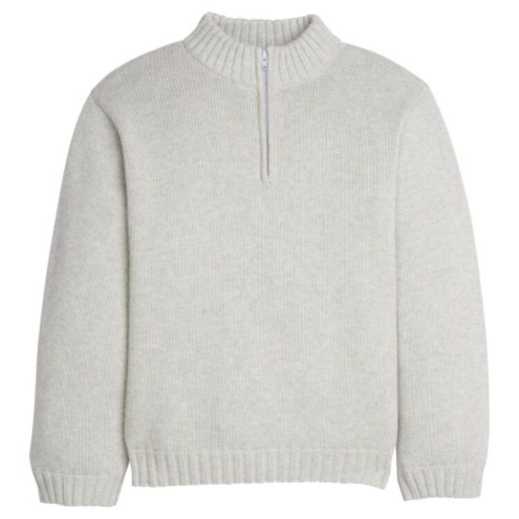 Little English Quarter Zip Sweater Gray