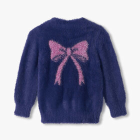 Hatley Pink Bow Fuzzy Cardigan