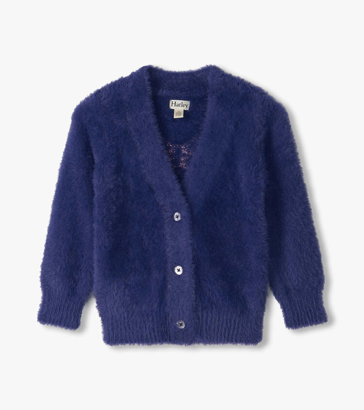 Hatley Pink Bow Fuzzy Cardigan