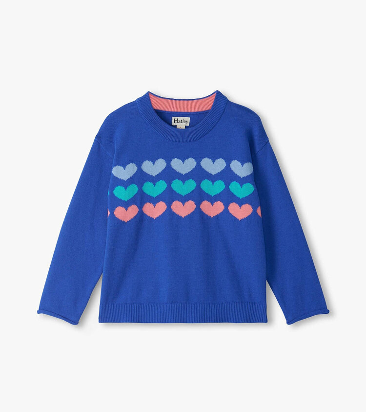 Hatley Heart Stripes Crew Neck Sweater