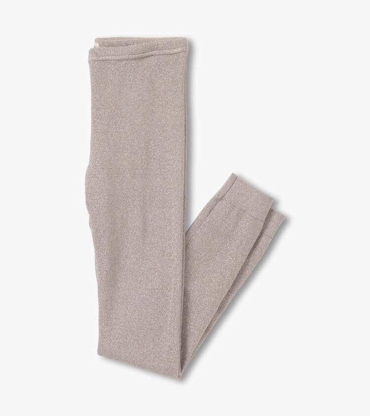 Hatley Silver Shimmer Cable Knit Leggings