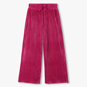 Hatley Pink Pleated Velour Relaxed Pants