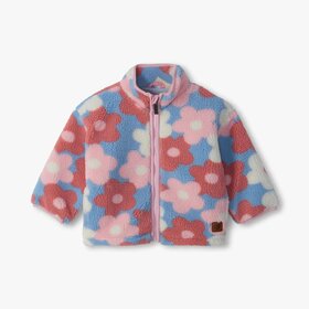 Hatley Big Flowers Mock Neck Faux Sherpa Jacket