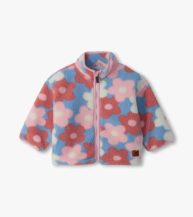 Hatley Big Flowers Mock Neck Faux Sherpa Jacket
