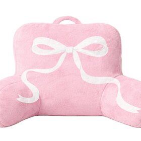Iscream Pink Ribbon Bow Fur Lounge Pillow