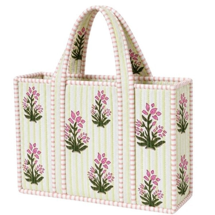 Mini Quilted Tote Bag Floral