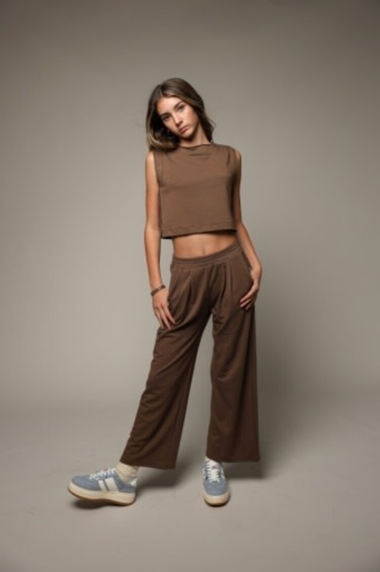 Tenly FRENCH TERRY PLEATED FRONT “CITY” PANT