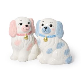 Two's Company Staffordshire Dog Hand-Painted Money Bank