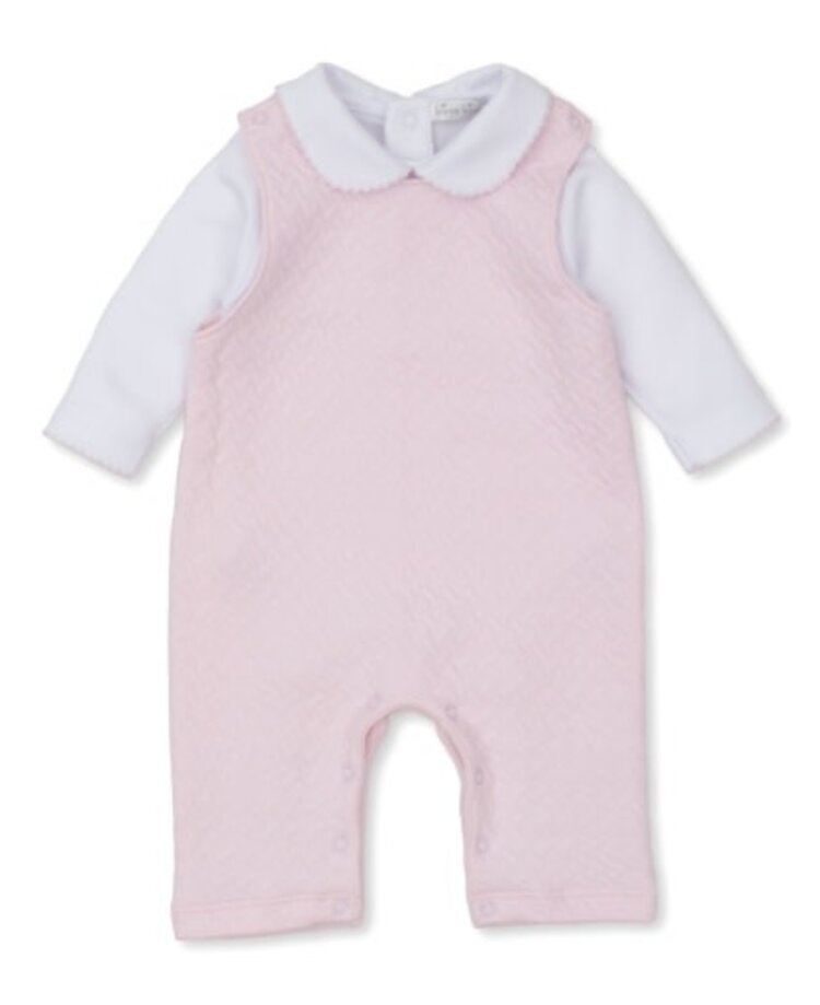 Kissy Kissy Pink Jacquard Overall Set