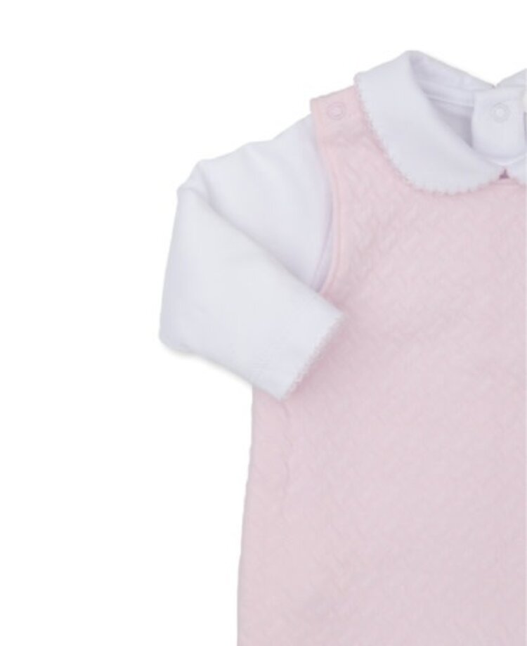 Kissy Kissy Pink Jacquard Overall Set