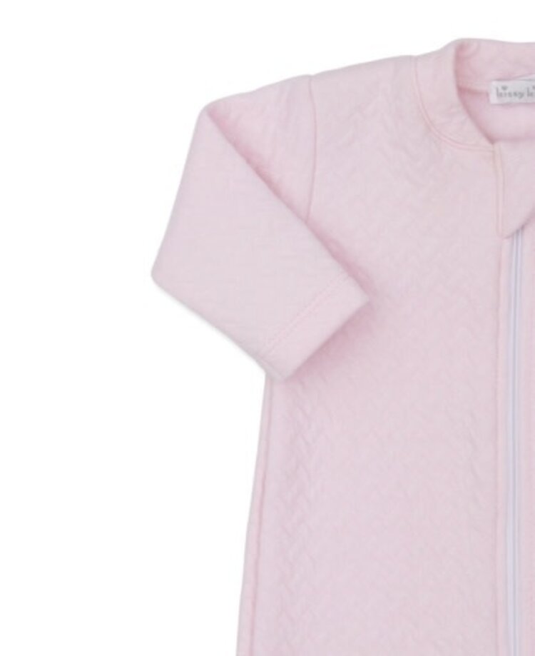 Kissy Kissy Pink Jacquard Zip Footie
