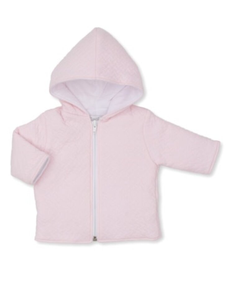 Kissy Kissy Pink Jacquard Padded Zip Jacket
